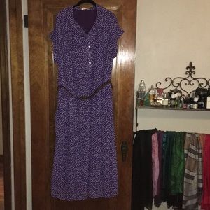 Purple and white polka dot eShakti midi